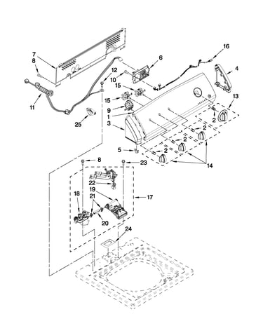 Controls and water inlet parts