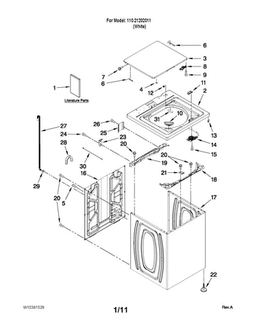 Top and cabinet parts