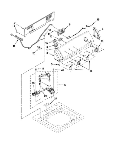 Controls and water inlet parts