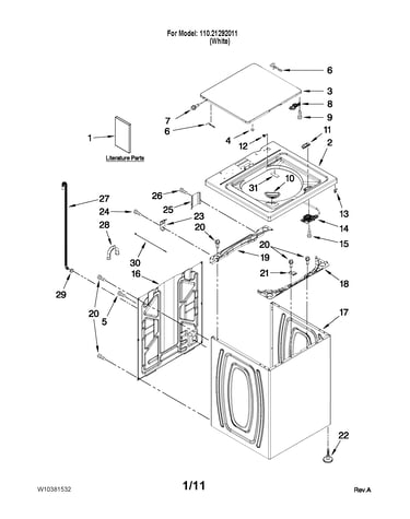 Top and cabinet parts