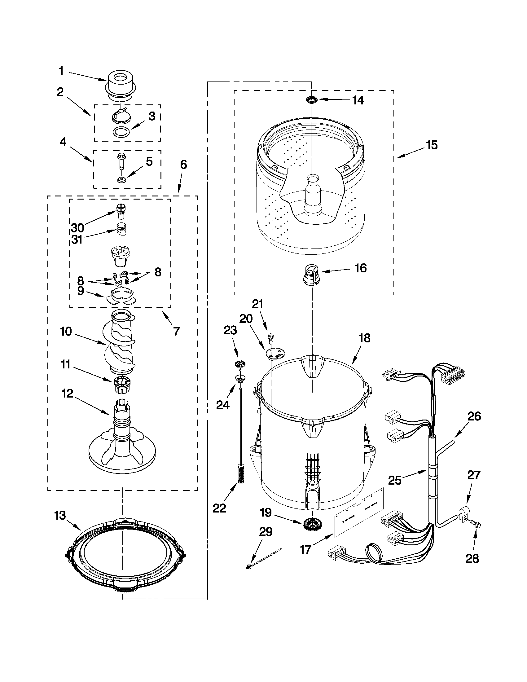 Basket and tub parts