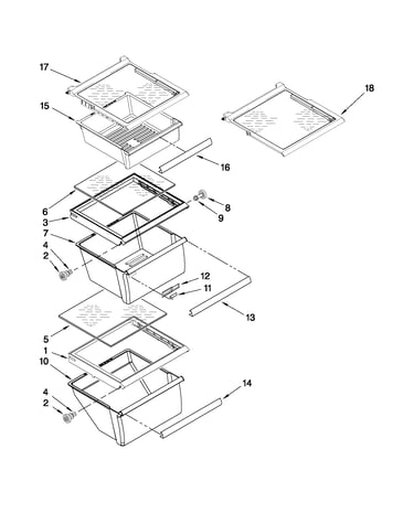 Refrigerator shelf parts
