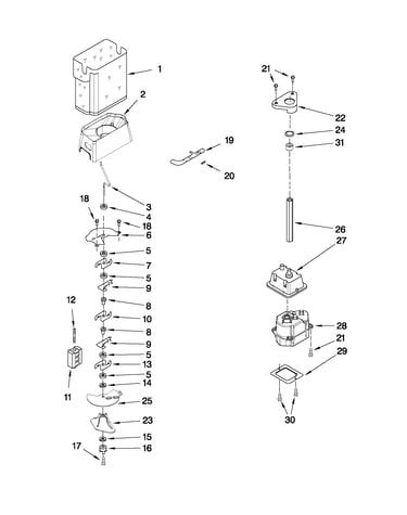 Motor and ice container parts
