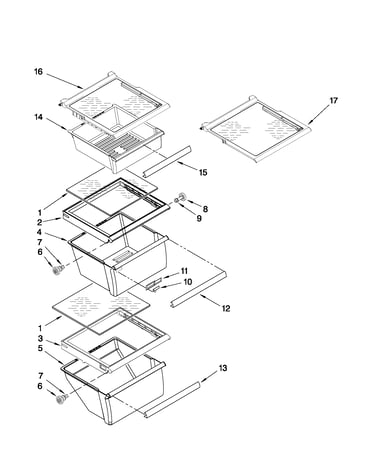 Refrigerator shelf parts