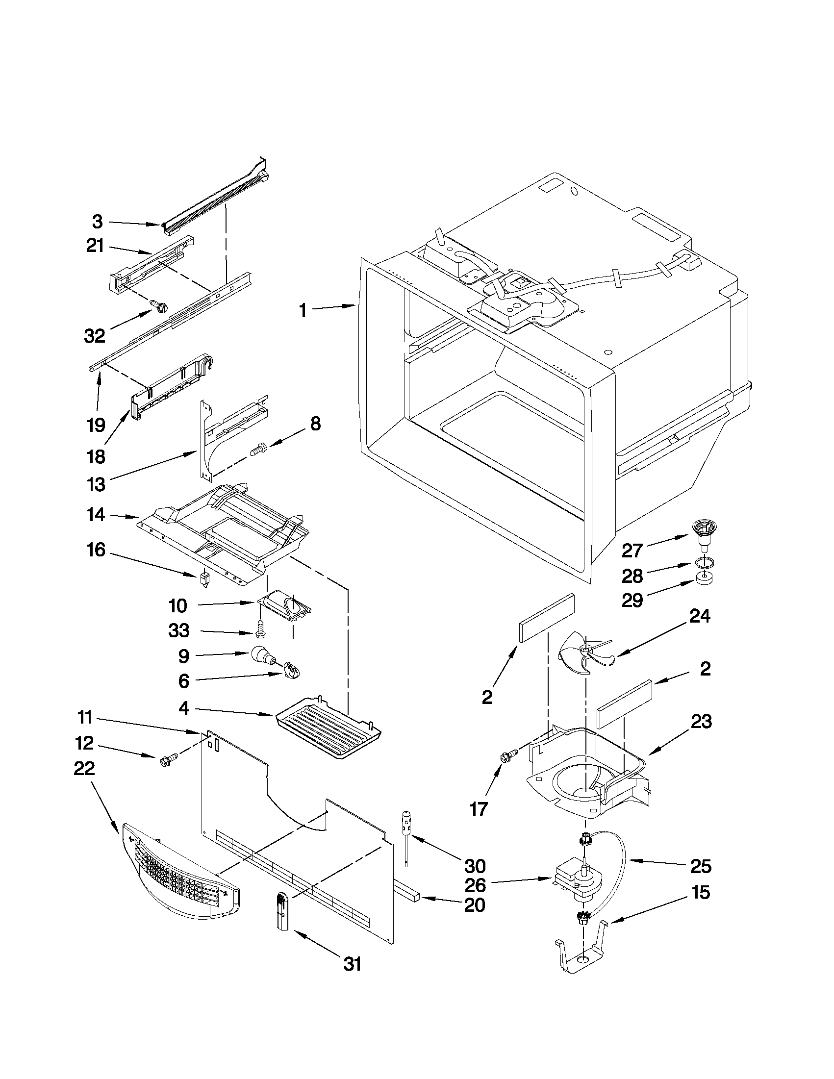 Freezer liner parts