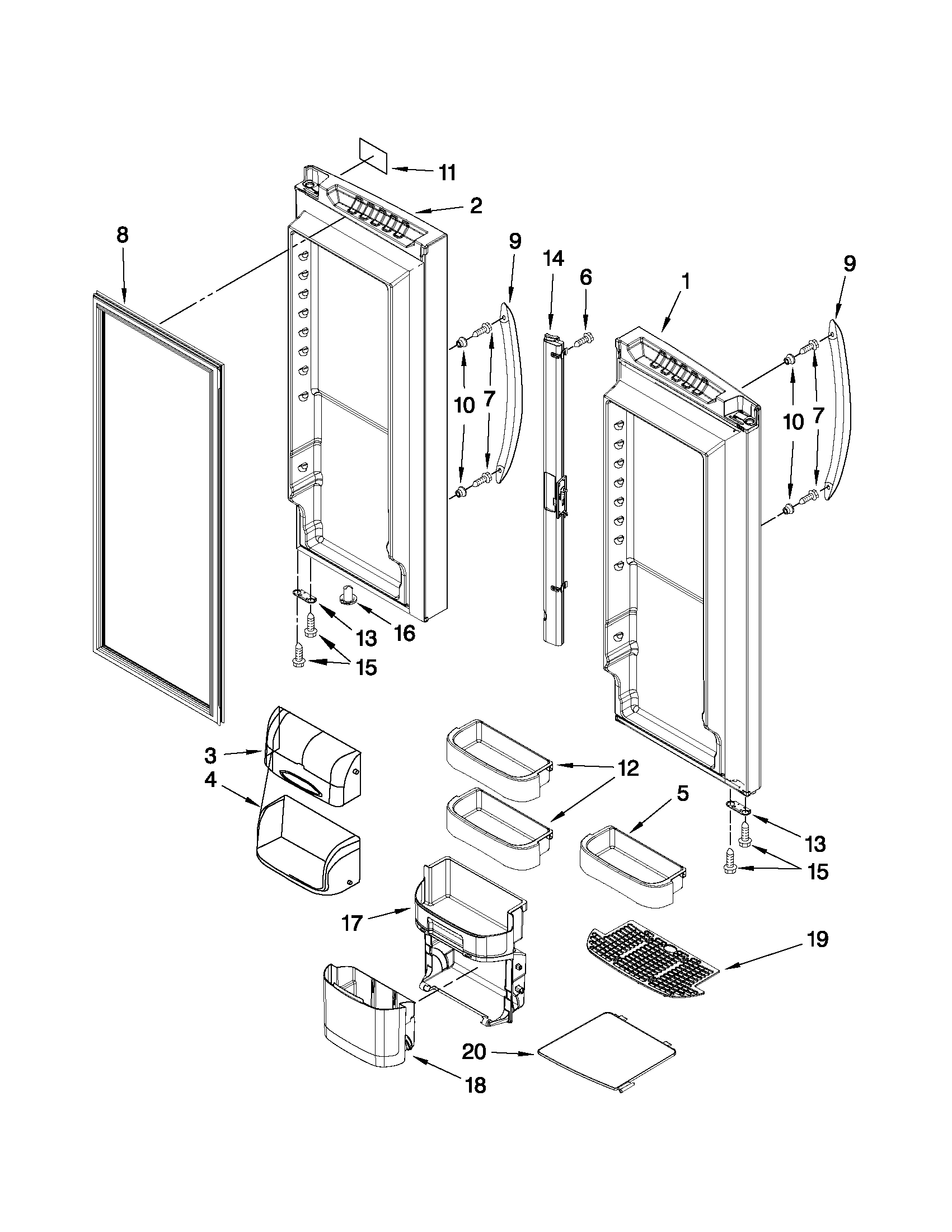 Refrigerator door parts