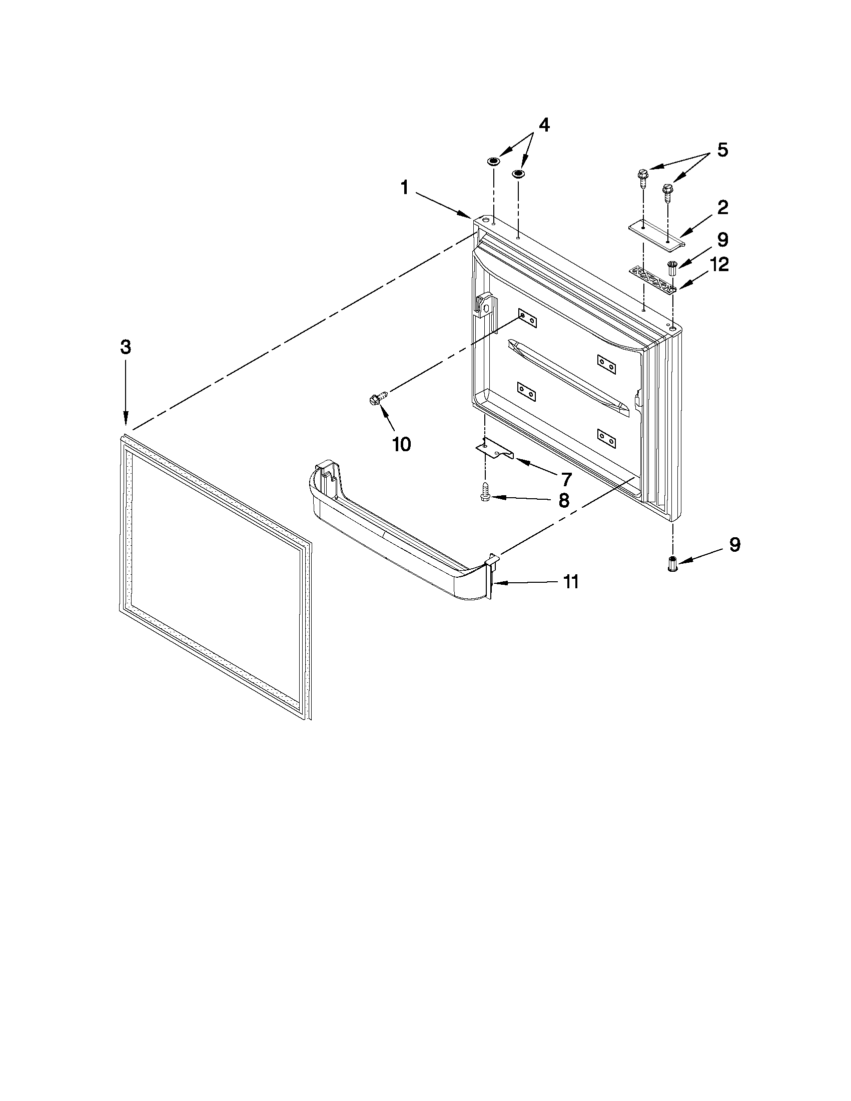 Freezer door parts
