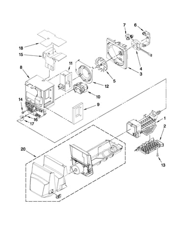 Motor and ice container parts