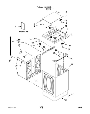 Top and cabinet parts