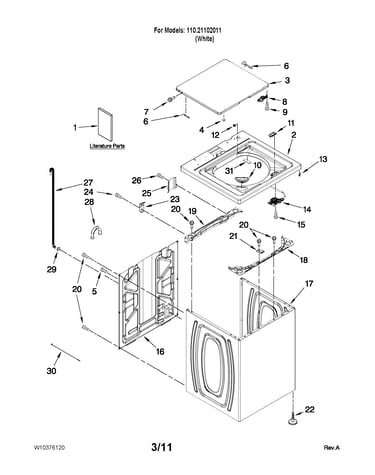 Top and cabinet parts