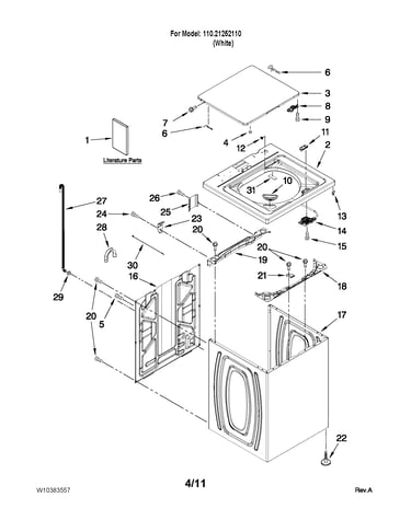Top and cabinet parts