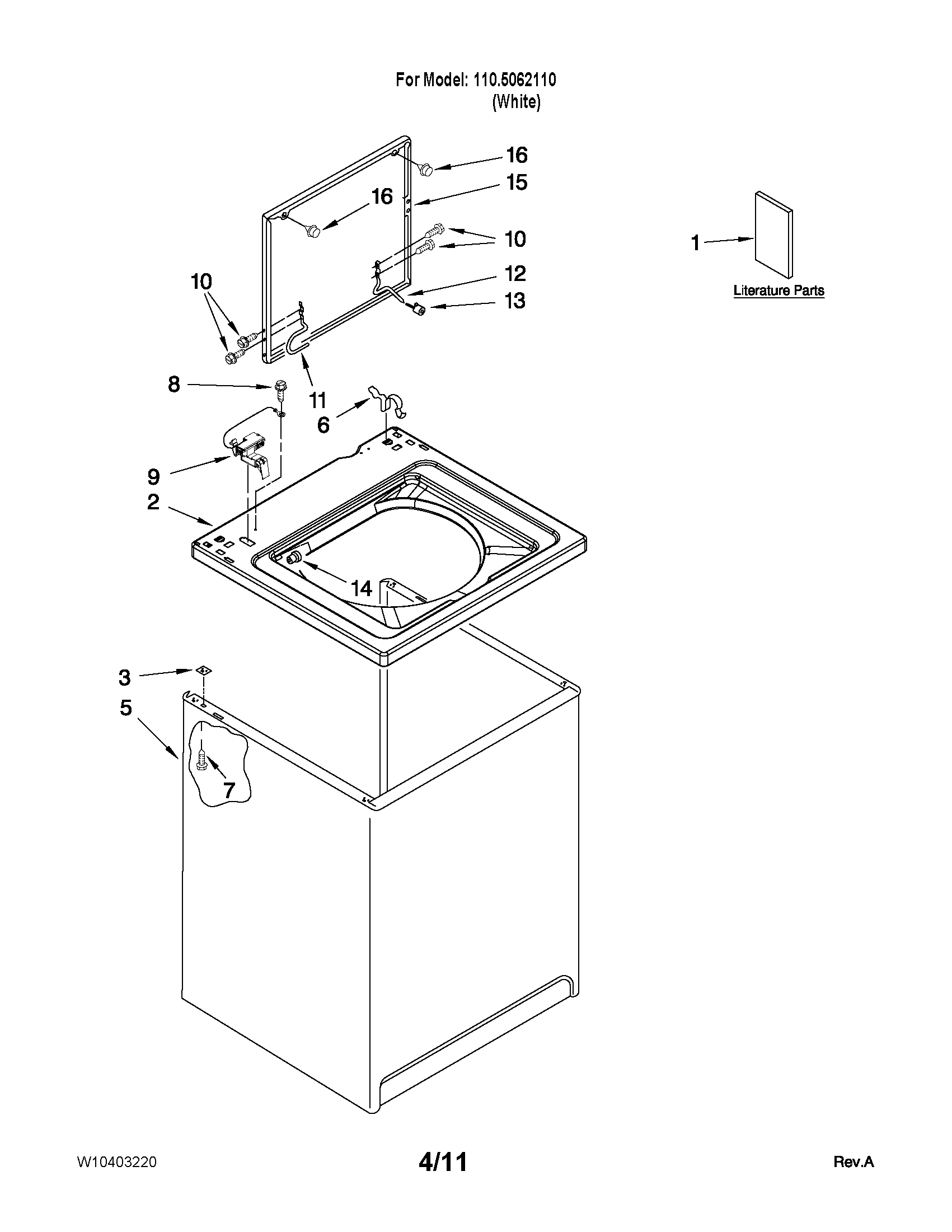 TOP AND CABINET PARTS