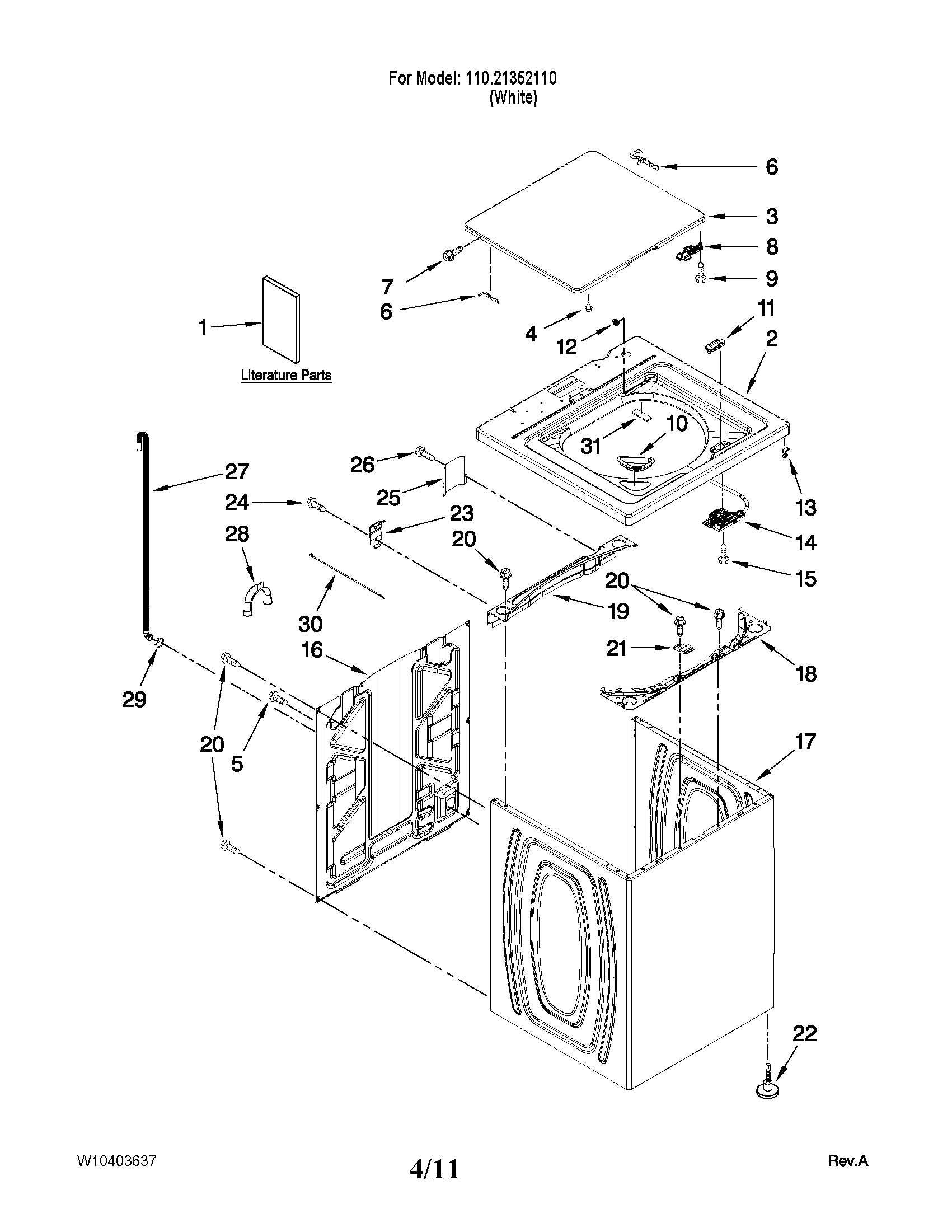 TOP AND CABINET PARTS