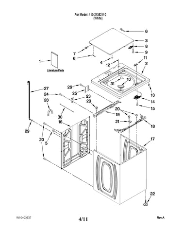Top and cabinet parts