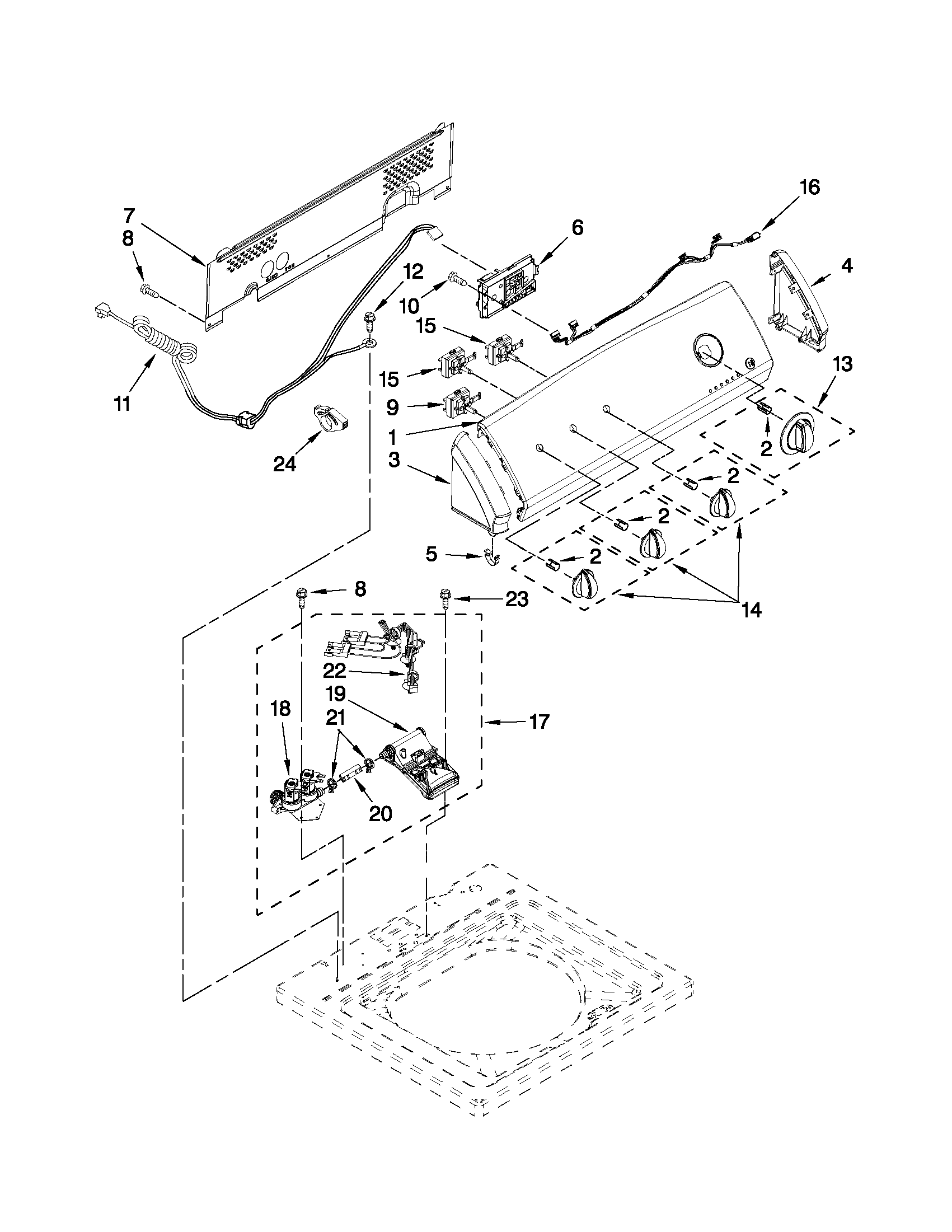 CONTROLS AND WATER INLET PARTS