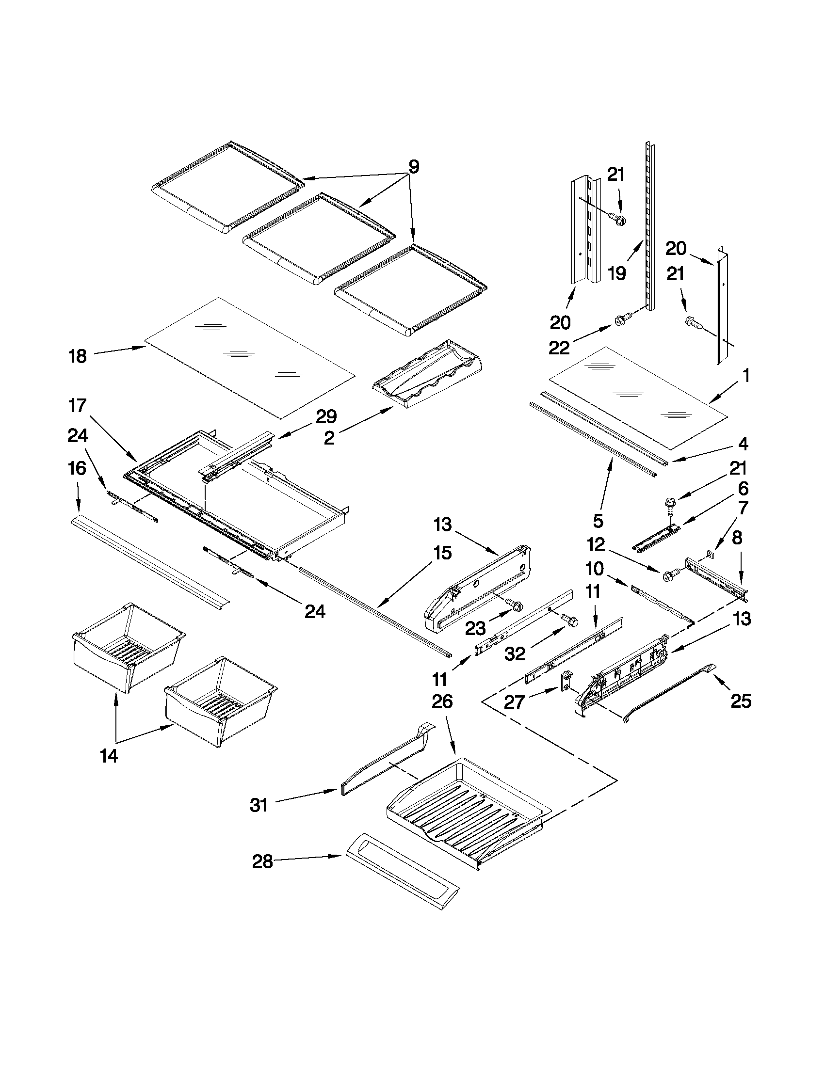 Shelf parts