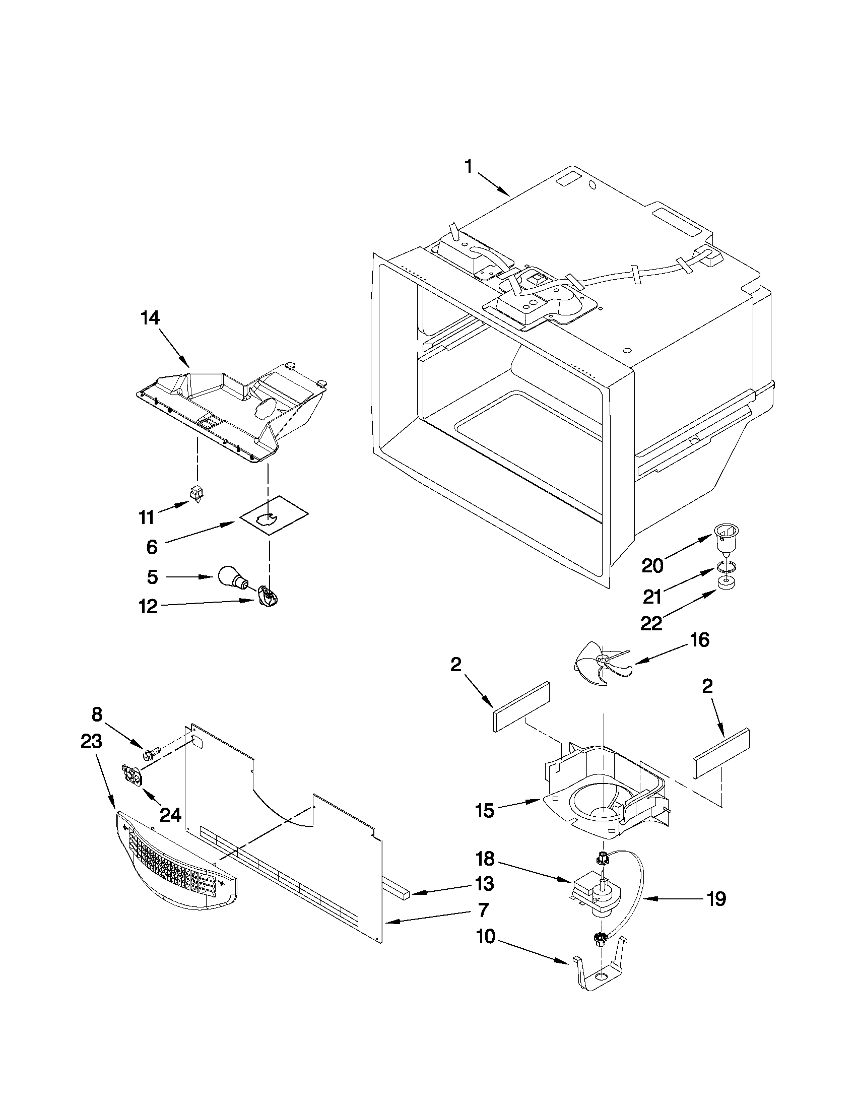 Freezer liner parts