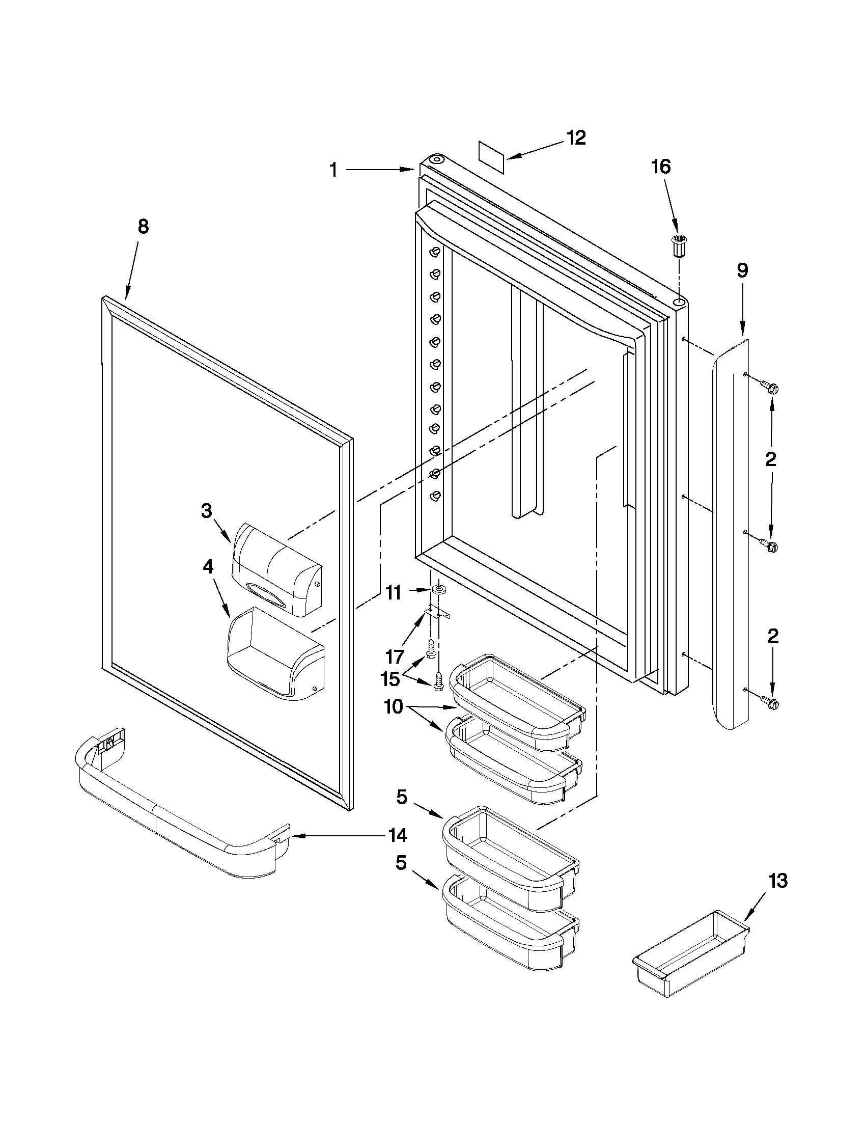 Refrigerator door parts