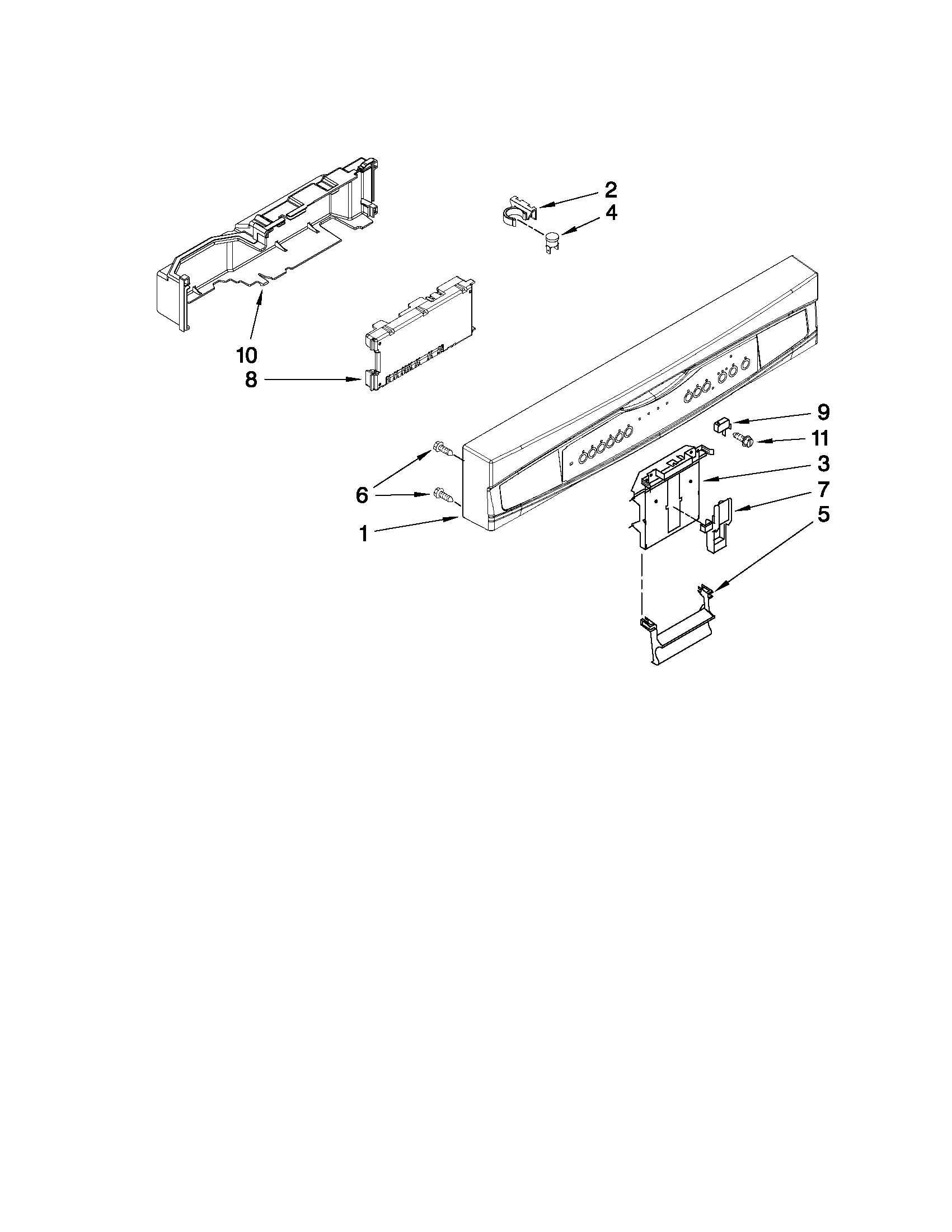 Control panel and latch parts
