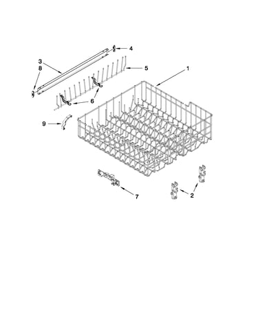 Upper rack and track parts