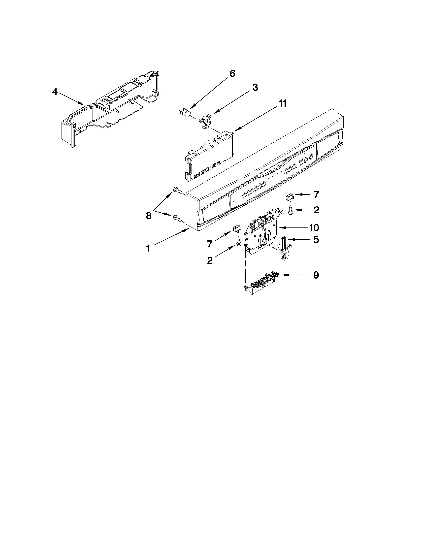 Control panel and latch parts