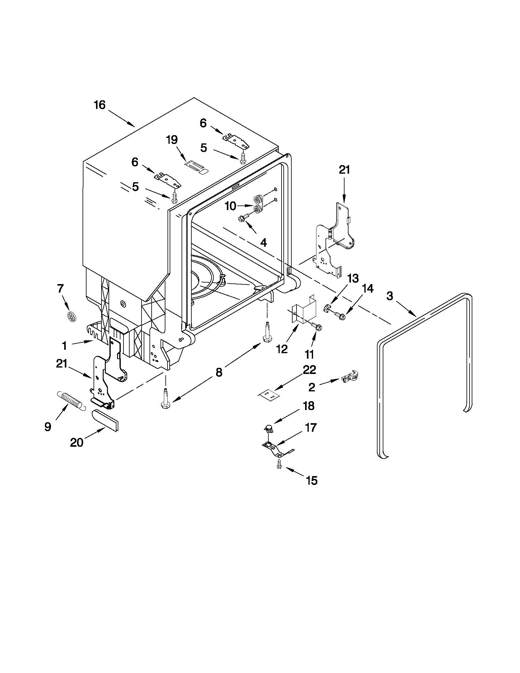 TUB AND FRAME PARTS