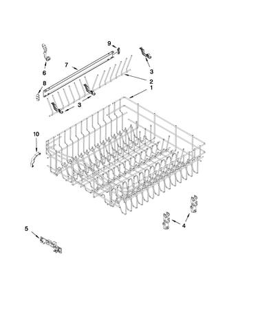 Upper rack and track parts
