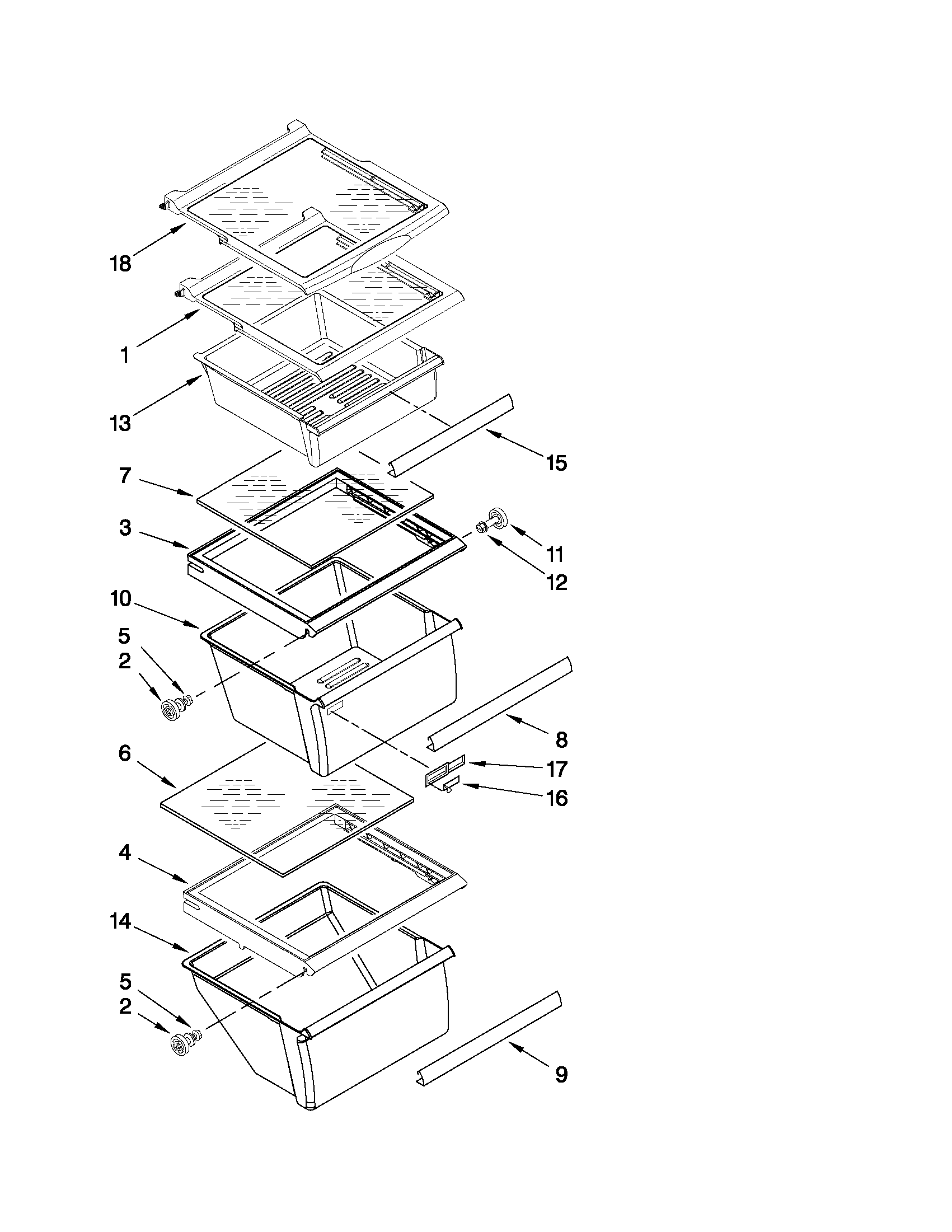 Refrigerator shelf parts