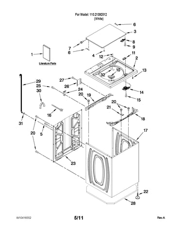 Top and cabinet parts