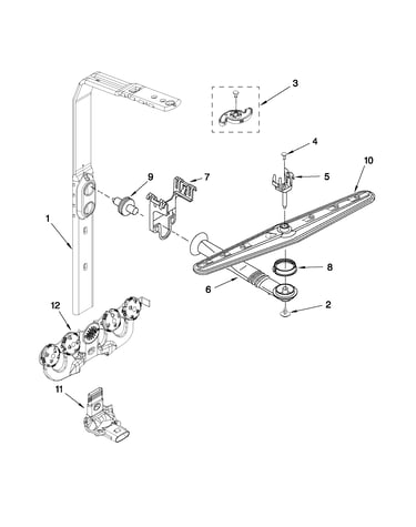 Upper wash and rinse parts