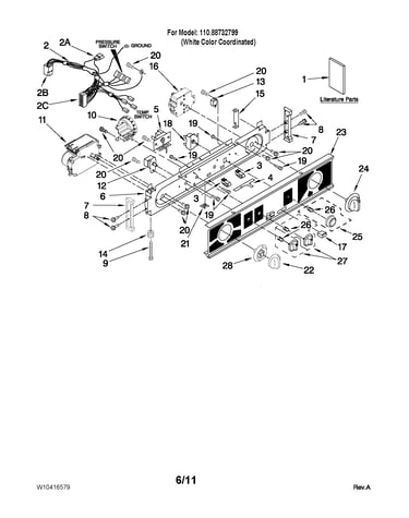 Washer/dryer control panel parts