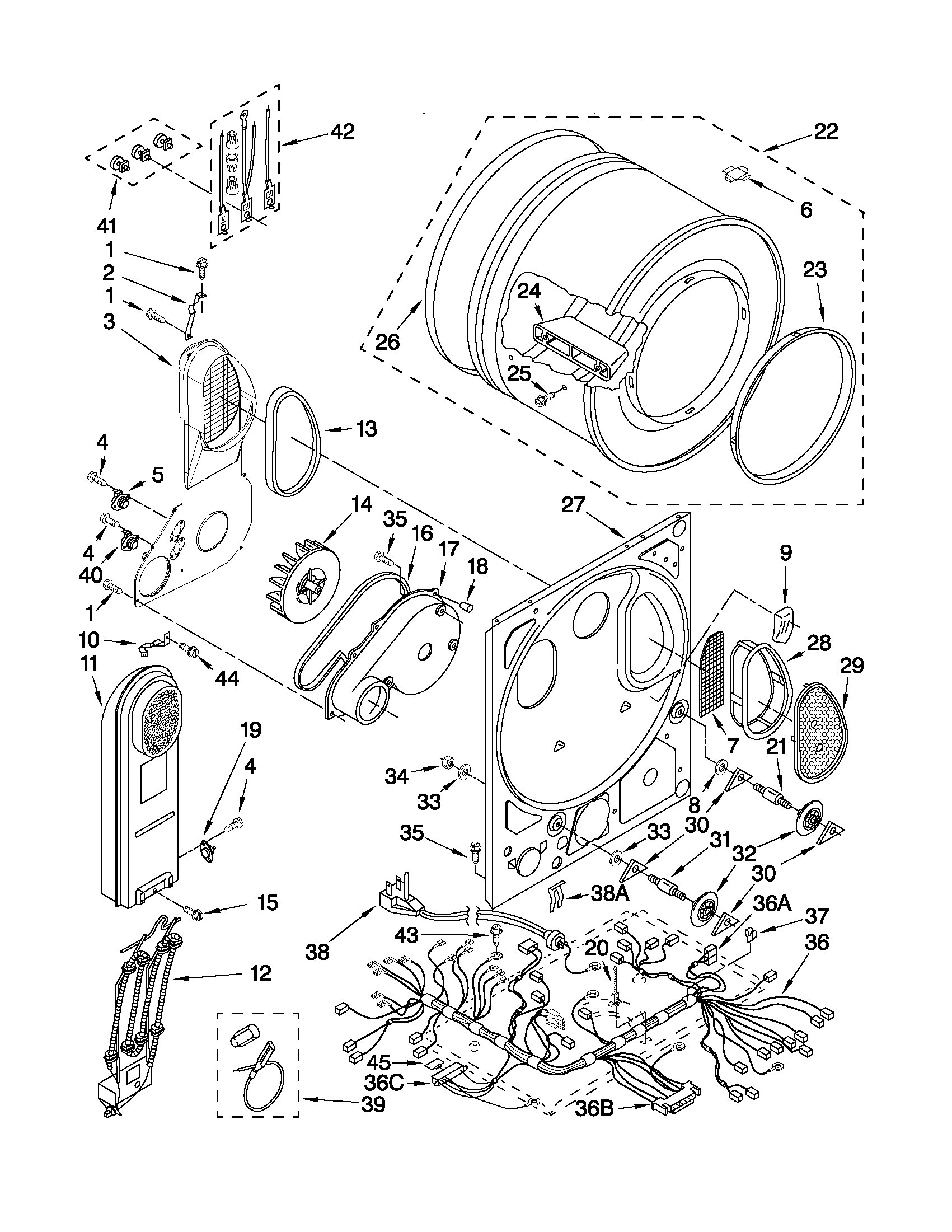 Dryer bulkhead parts