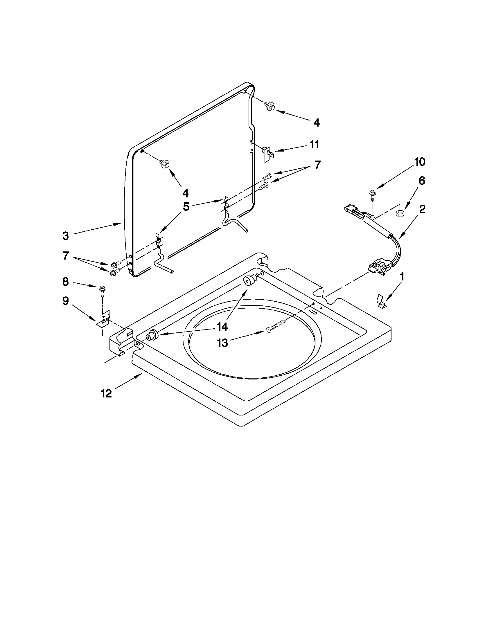Washer top and lid parts