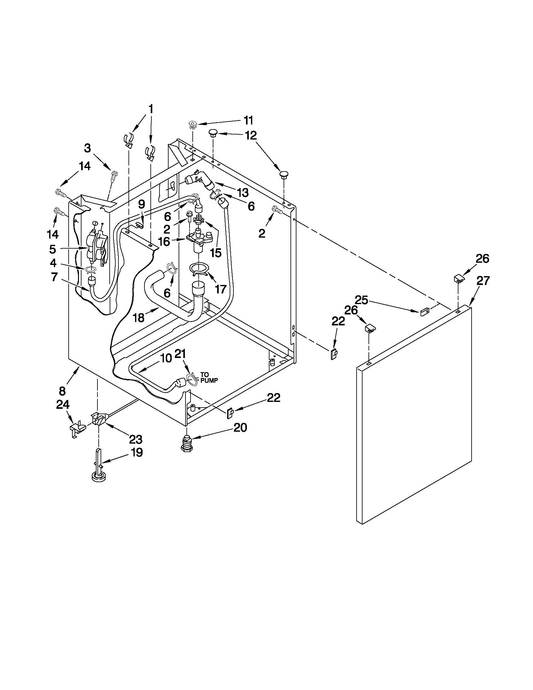 Washer cabinet parts