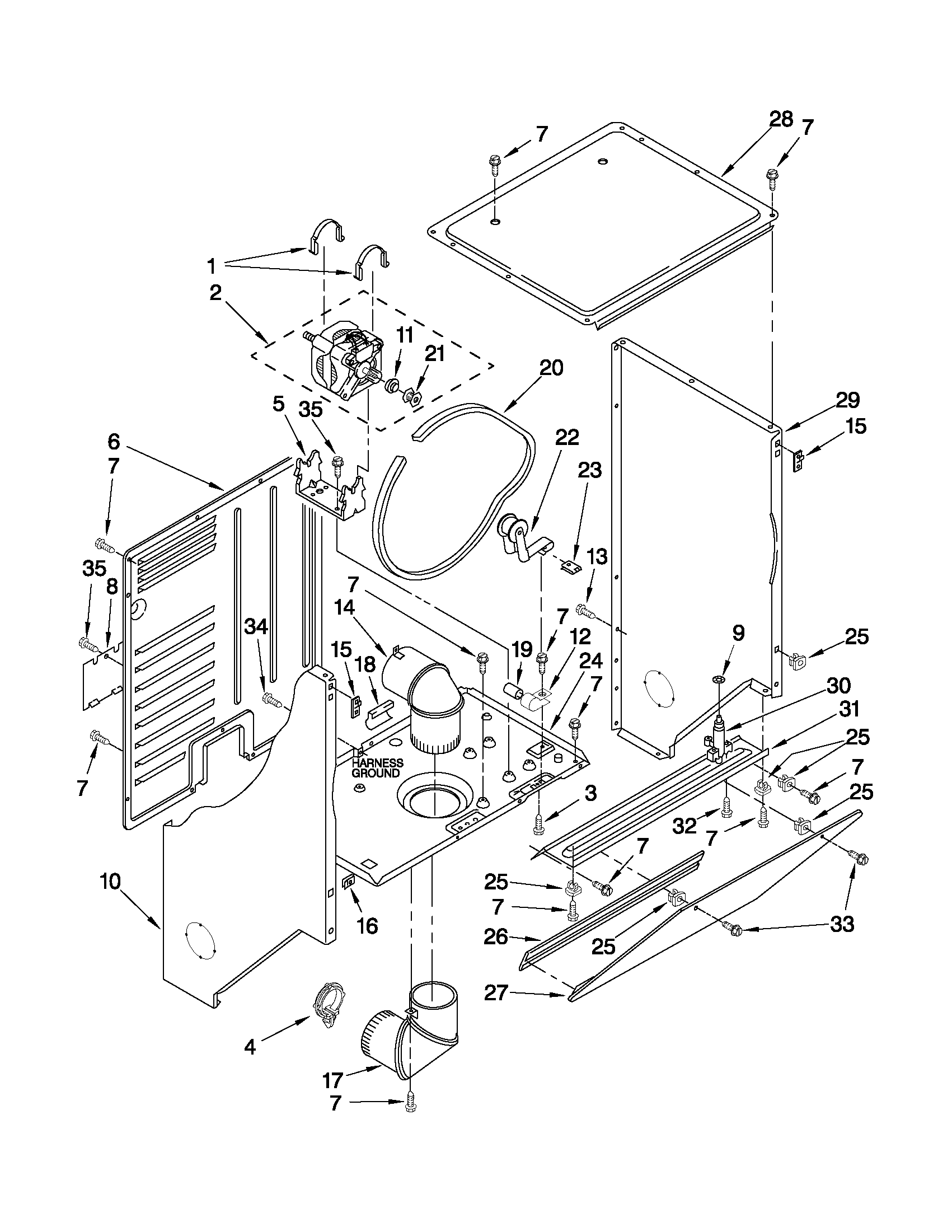 DRYER CABINET AND MOTOR PARTS