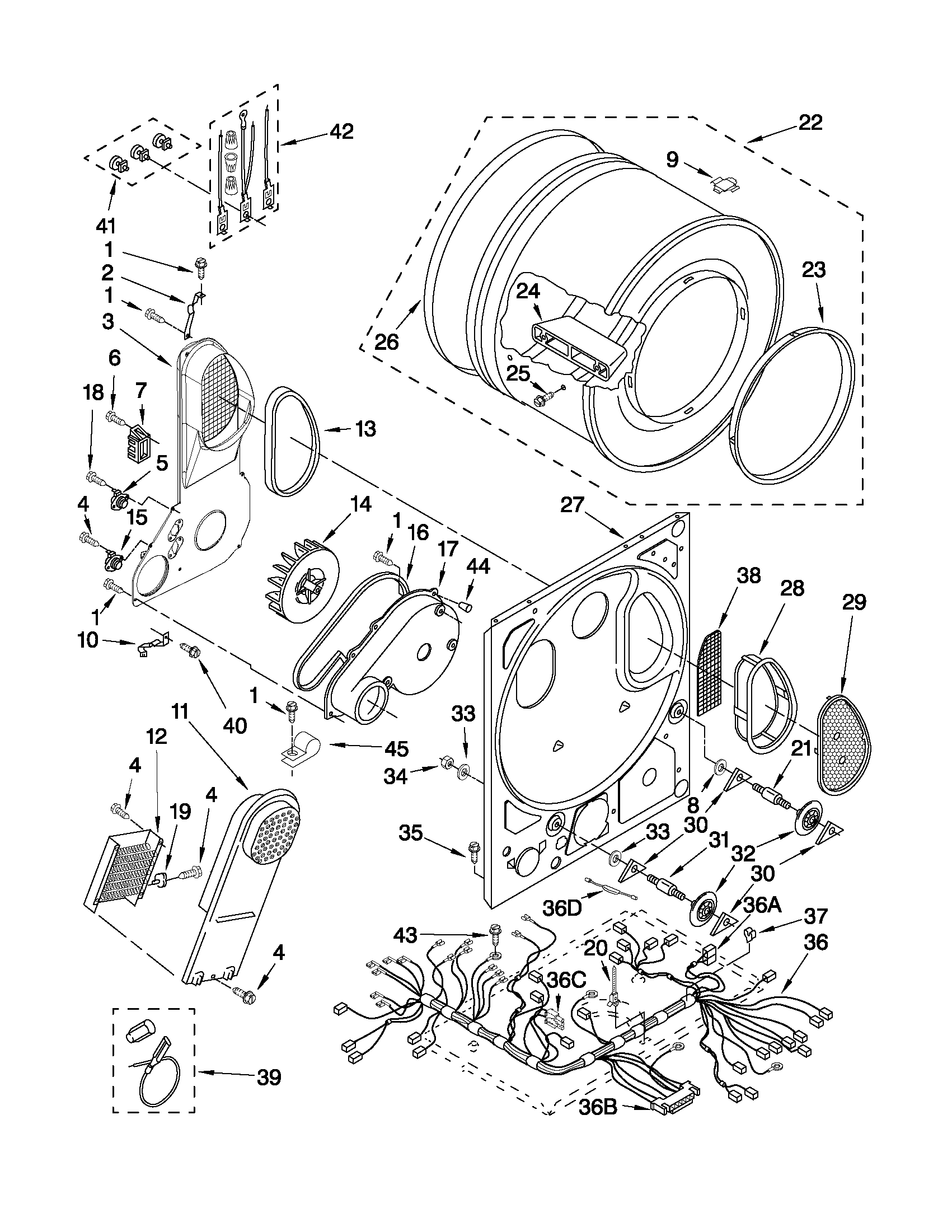 Dryer bulkhead parts