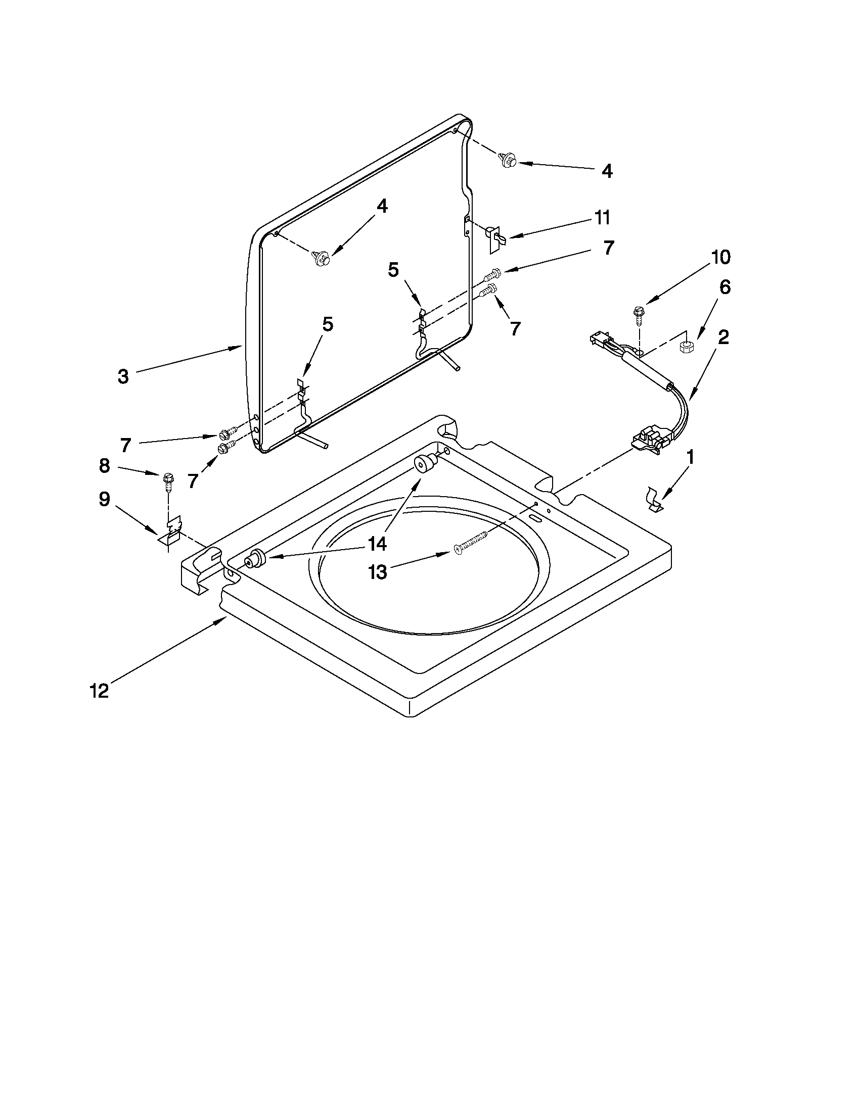 WASHER TOP AND LID PARTS