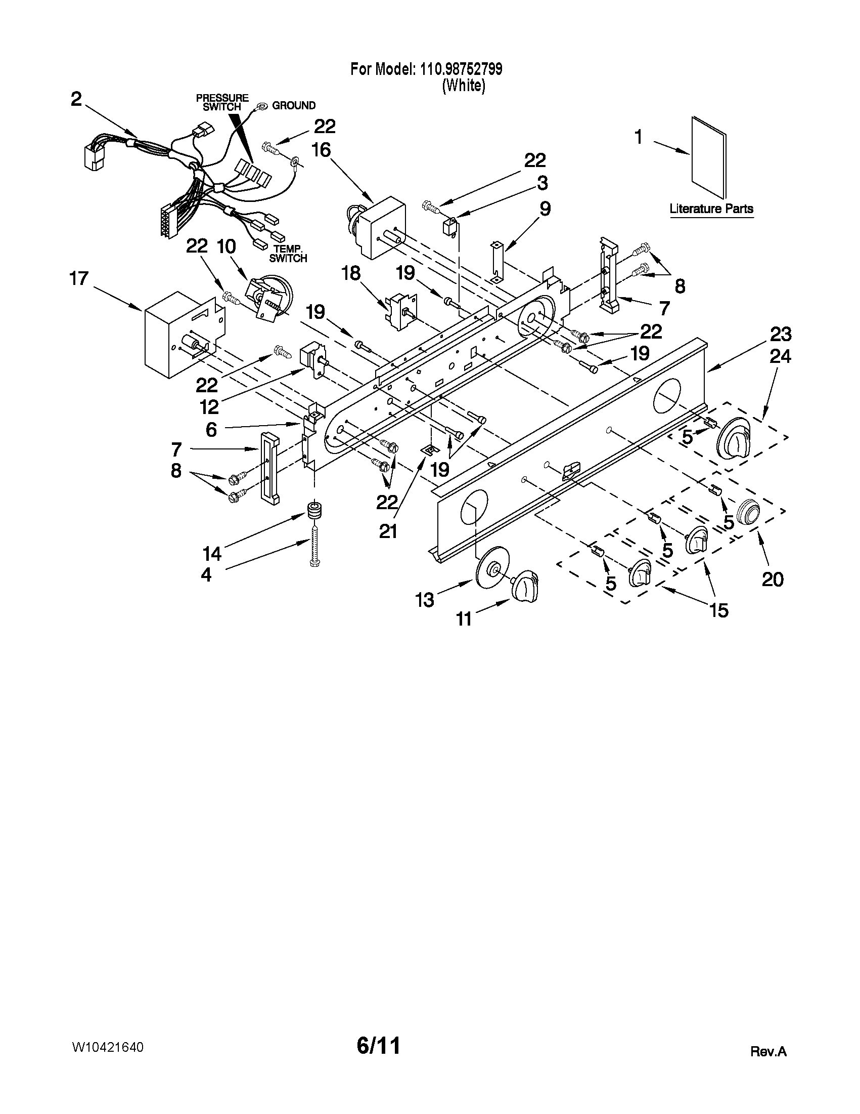 WASHER/DRYER CONTROL PANEL PARTS