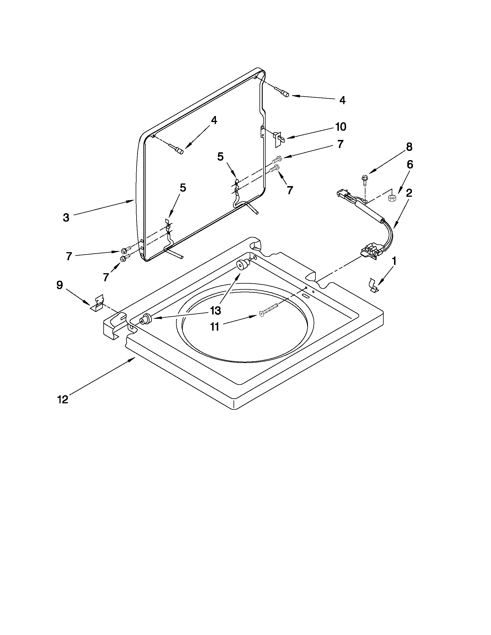 WASHER TOP AND LID PARTS