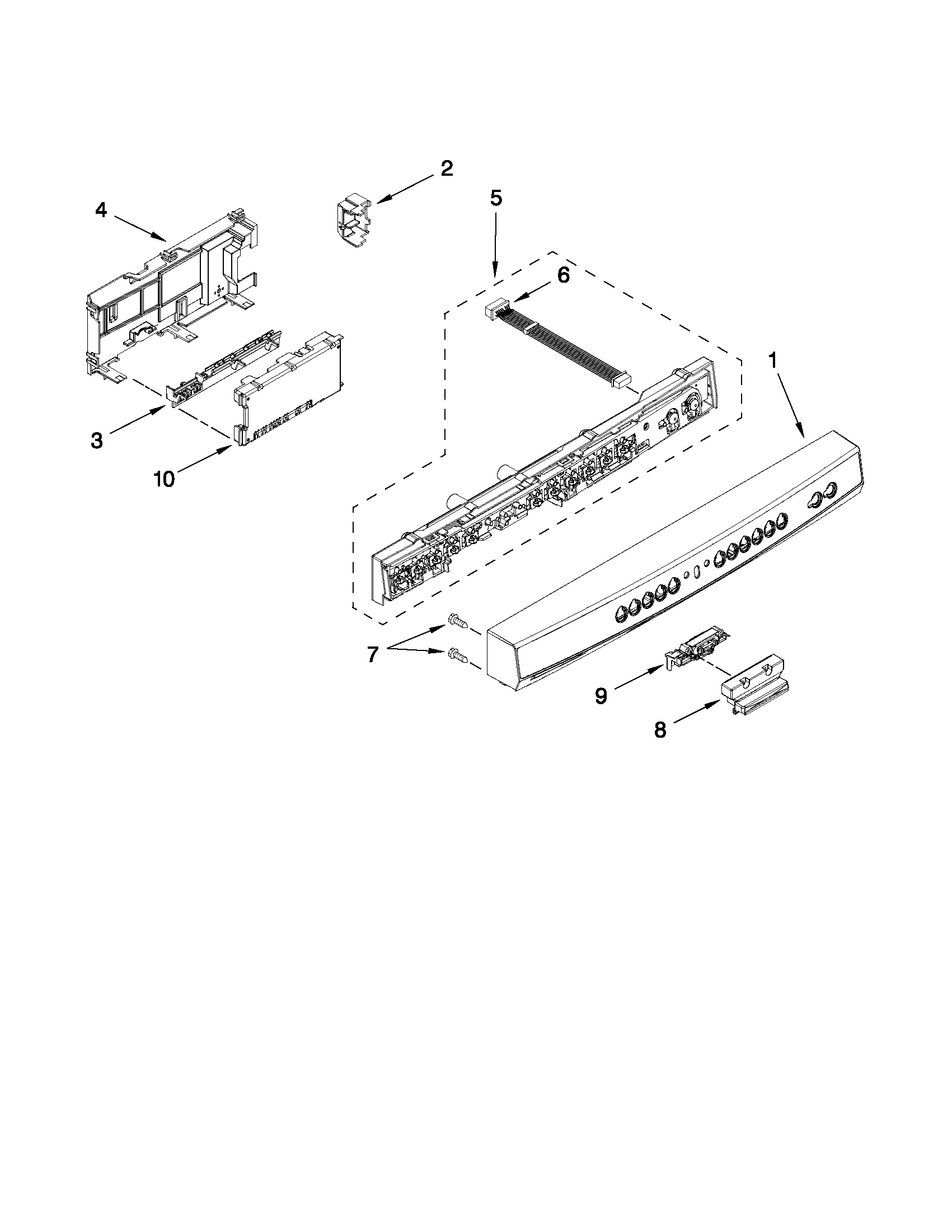 Control panel and latch parts