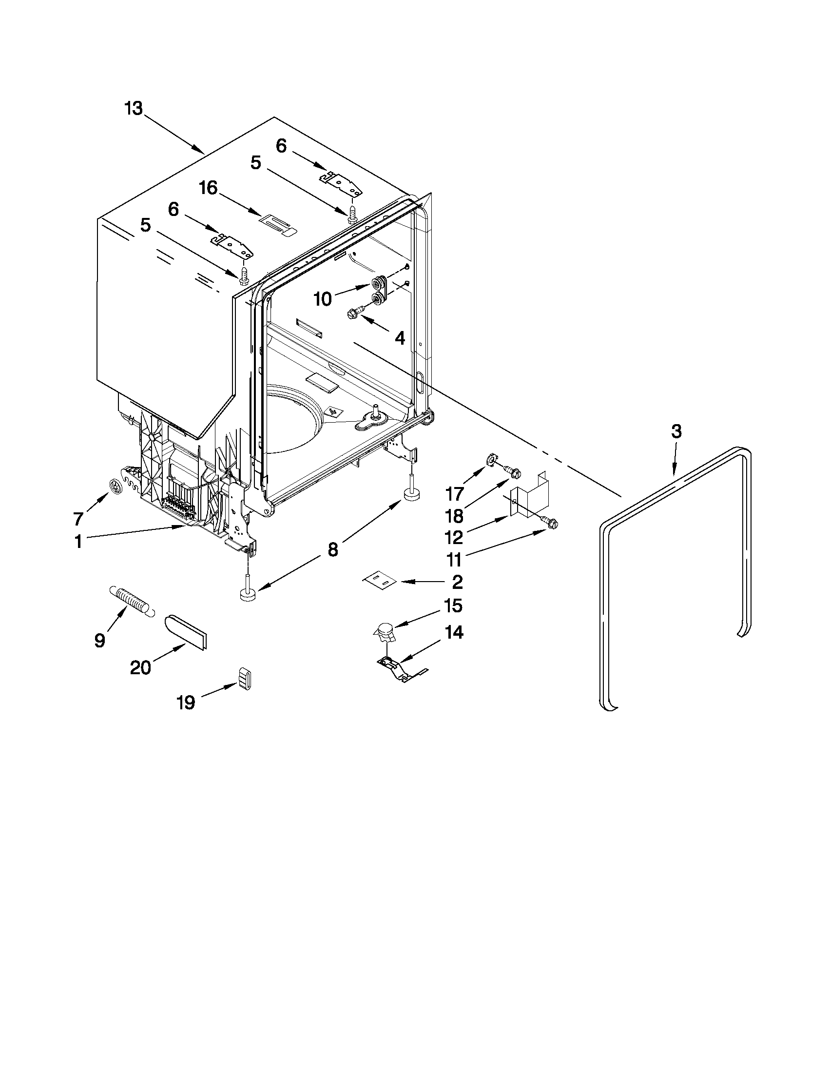 Tub and frame parts