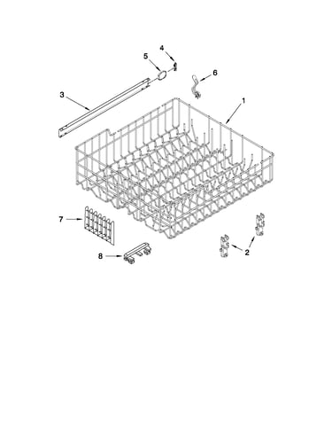 Upper rack and track parts