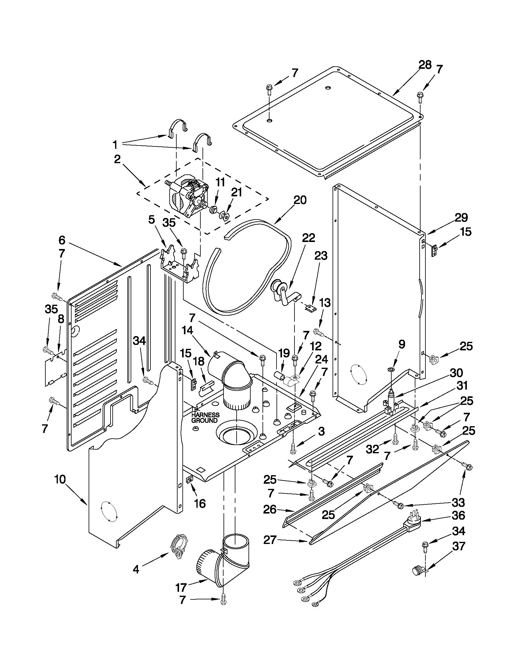 DRYER CABINET AND MOTOR PARTS