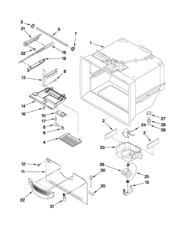 Freezer liner parts