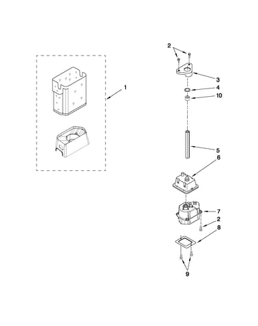 Motor and ice container parts