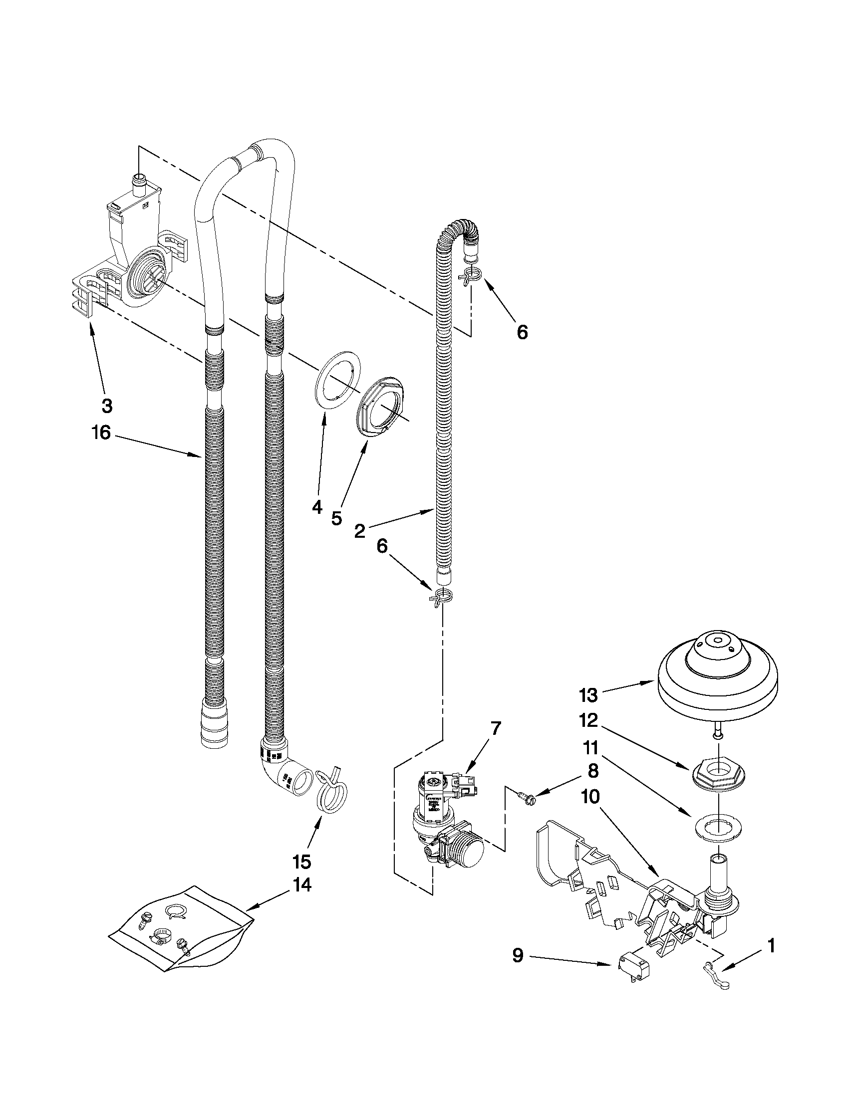 Fill, drain and overfill parts
