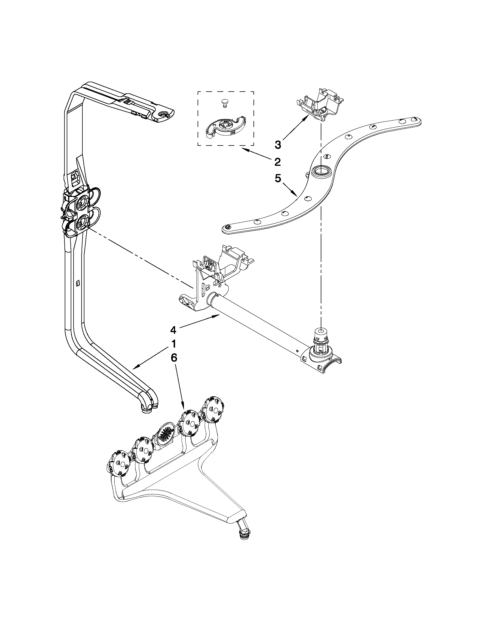 Upper wash and rinse parts