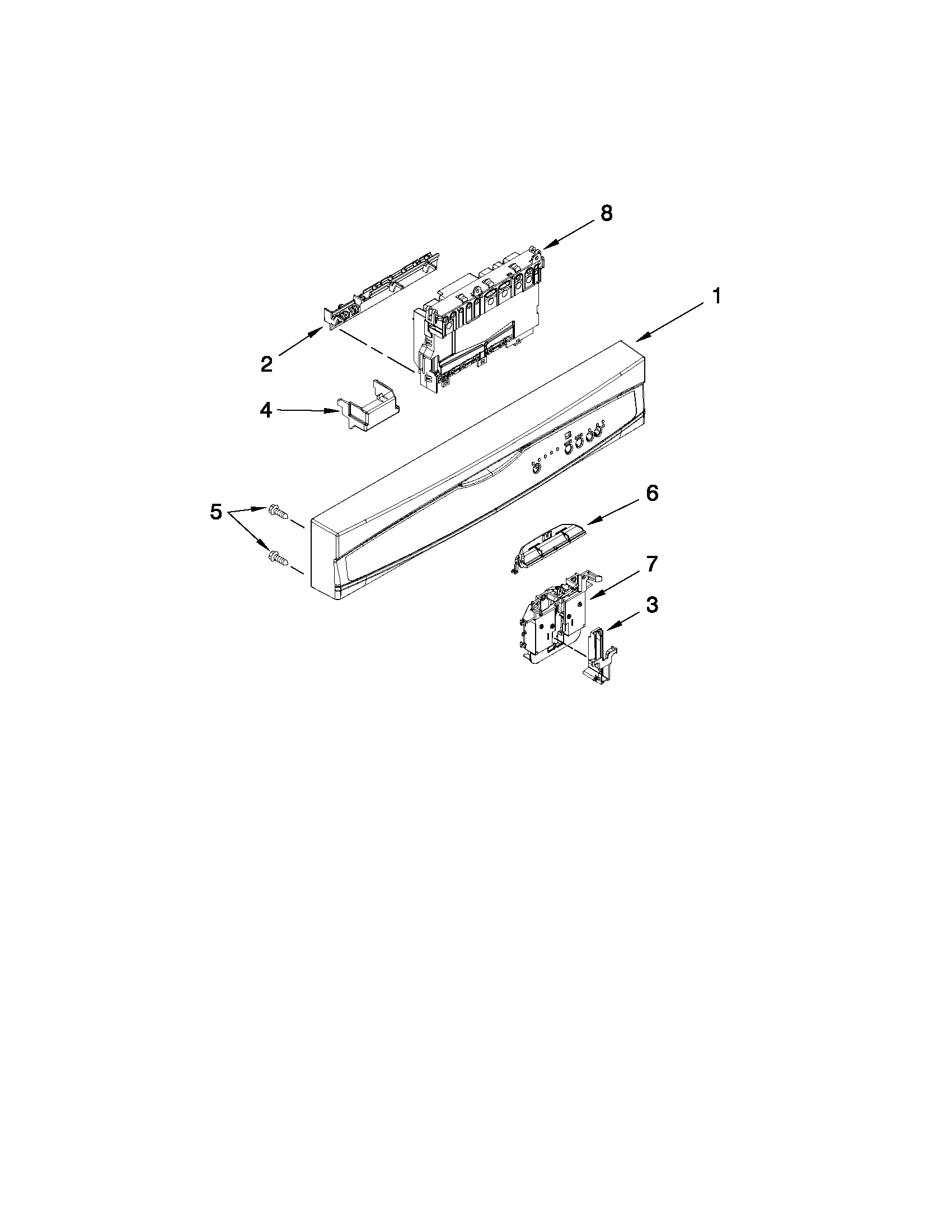 Control panel and latch parts
