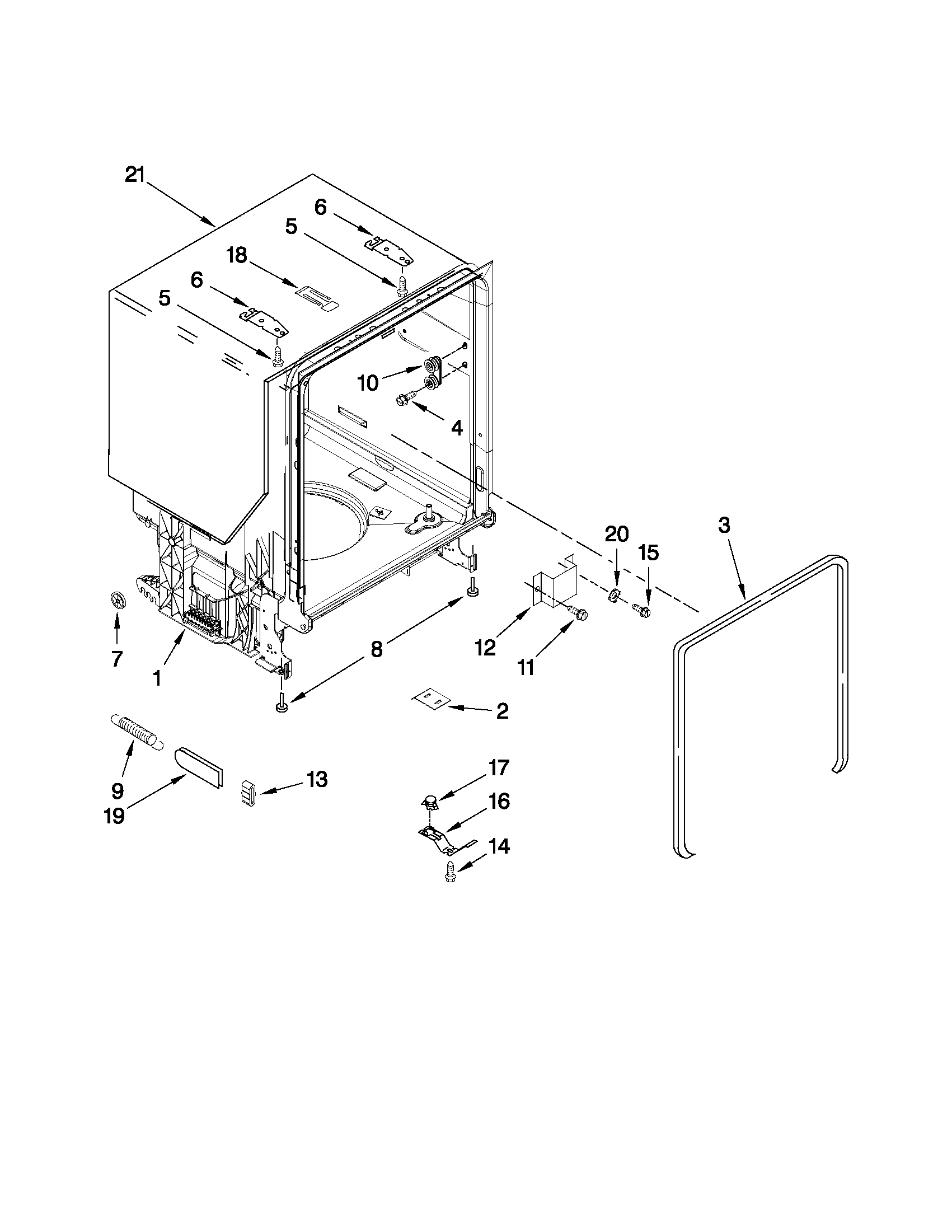 TUB AND FRAME PARTS