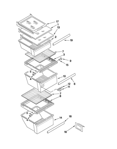 Refrigerator shelf parts